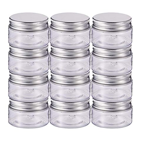 BENECREAT Paquete de 20 contenedores de 30 ml para Almacenamiento de plástico con Tapas de Rosca de Aluminio Cover