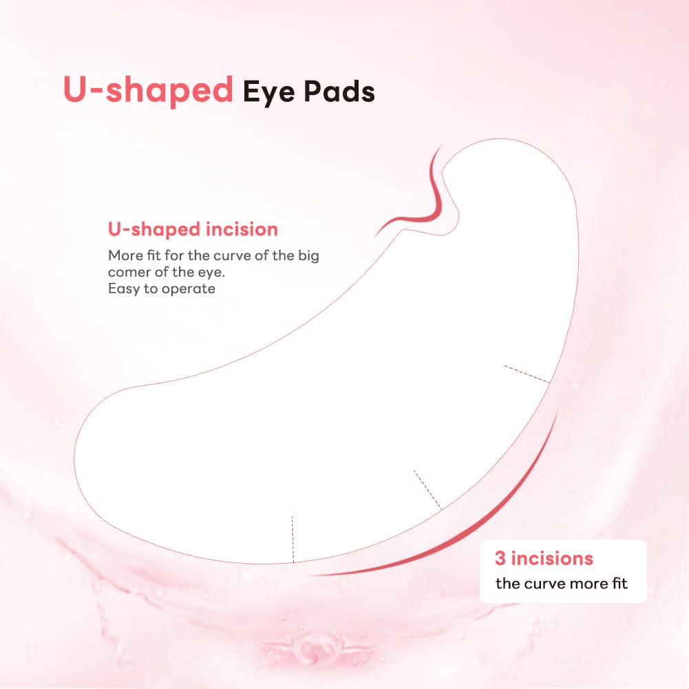 Lunamoon Eye Pads for Eyelash Extension Eyelash Pads U Pads for Eyelash Extension Pad Eyelash Pad Eyelash Colouring Pad Eyelash Lifting Pad Eye Gel Patch for Eyelash Extensions 50 works (U-Pink) - Image 2