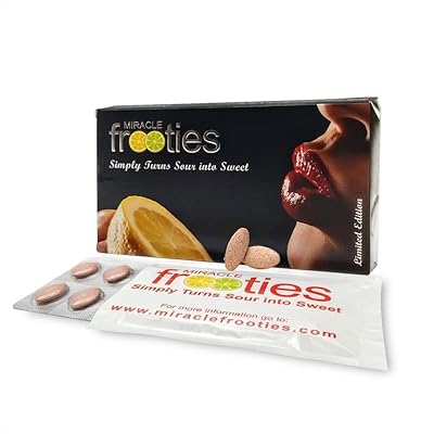 Miracle Frooties, Large Miracle Berry Tablet, 100% Natural Grown Miracle Fruit, Turn Sour Sweet, Change Taste Buds, Flavor Tripping, Tiktok Magic Miraculin, Sugar Free, 10 count Pack of 1-Black