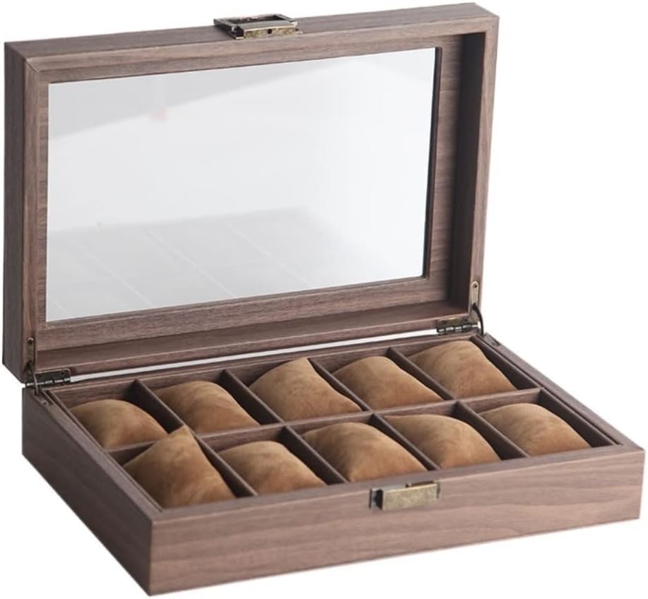 Boîte montre bois YZCIS : coffret vitrine verre haut de gamme pour bijoux
