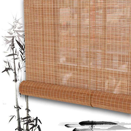QIANDA Estores De Bambú Persianas Venecianas Enrollable Cortina Instalación De Ganchos Jardín Patio Galería Balcón 55cm / 65cm / 115cm / 125cm Amplio (Color : B, Size : 70cmX160cm)