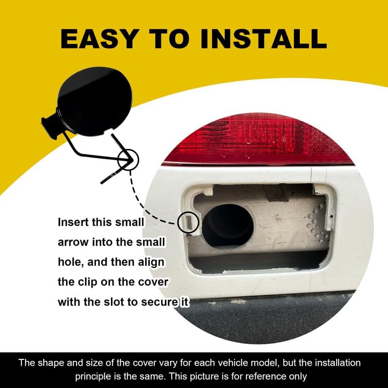 Car Front Bumper Tow Hook Cover Compatible with Honda Fit 2018 2019 Trailer Cover Cap 71104-T5H-H500 71104T5HH500 Small Lid Towing Eye Cap