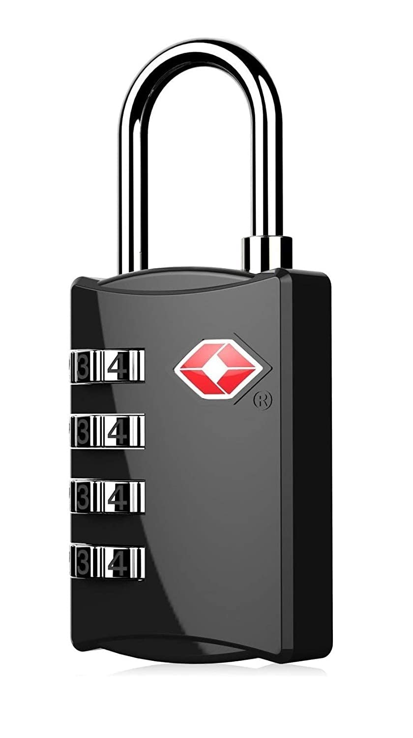 KANABEE -Set Of 1-309-Metal Tsa Approved Lock 4 Digit For Luggage Bag Number Password Travel Locks (Black (1 Pc)), Combination Lock-image-18