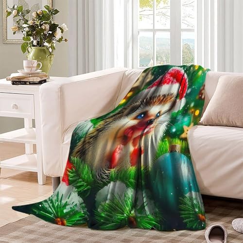 Plaid hérisson 3D couverture de voyage et camping douce pour soirées fraîches - 4