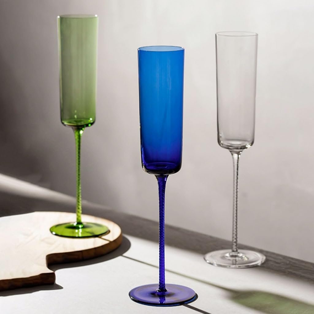 Ideas de copas de vino azules para cócteles, vaso de bar, taza de té de frutas para hogares y bares, copas de vino gruesas y duraderas, taza de cristal Taza Multifuncional