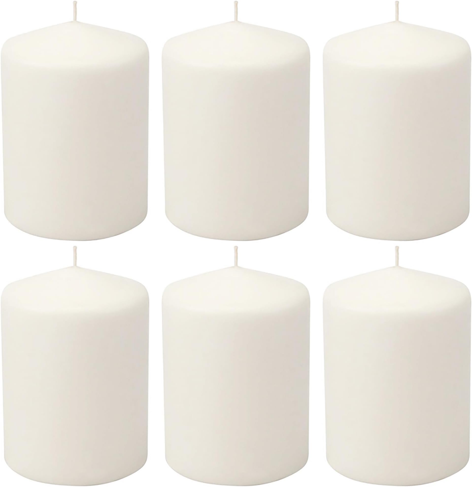 35 Hour Long Burning Unscented Pillar Candles, 3x4, White