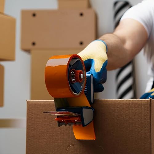 Miniatura 4 de PSBM Cinta de embalaje naranja, 2 pulgadas x 110 yardas, paquete de 36, cinta de embalaje de color resistente para rellenar dispensadores, mudanza,