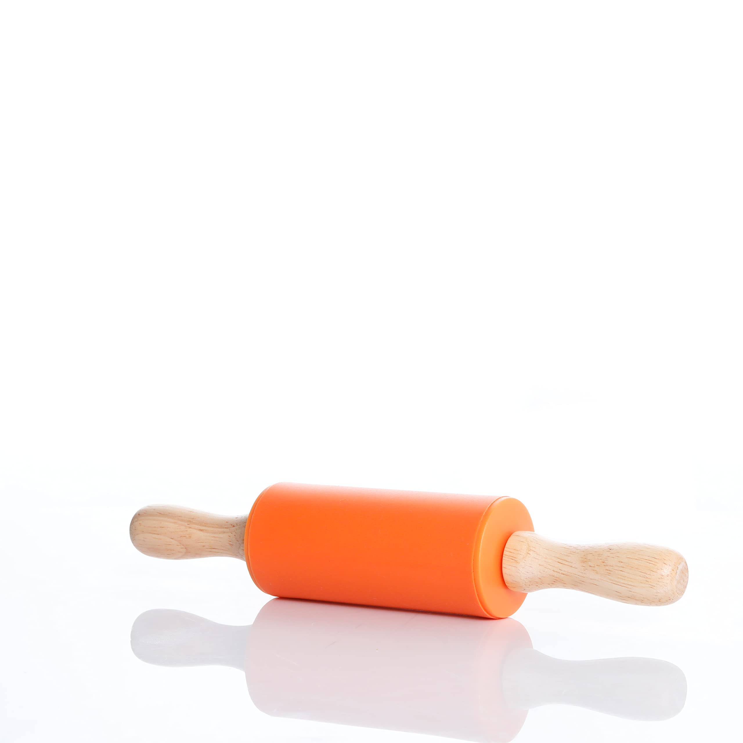 Whip Up Magic Orange Rolling Pin [ Silicone Rolling pin | Dough Rolling | Kids Rolling pin | Toy | Kitchenware | Multipurpose | Non-Stick | Mini Rolling pin ]