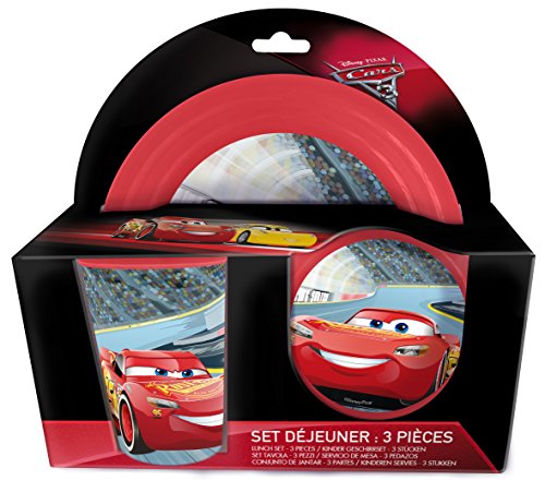 3 Pieces Dining Set – Disney Pixar Cars – Plate/Bowl/Cup Made From Durable Plastic