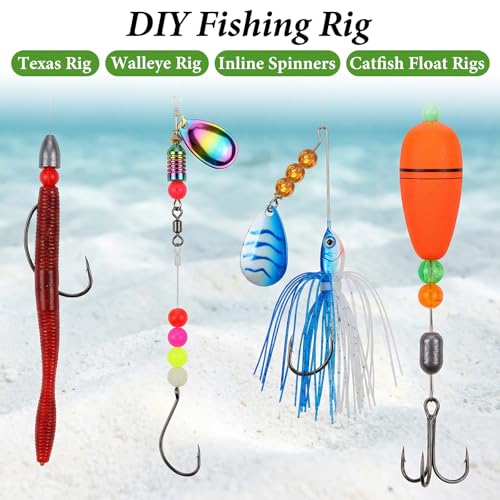 1000PCS Glow in The Dark Fishing Beads 5mm, 10 Colors Luminous Plastic Round Beads for Fishing Rigs, Soft Buffer Stops for Freshwater & Saltwater, Tackle Accessories for Trout Salmon Bass Walleye Pike - Thumbnail 4