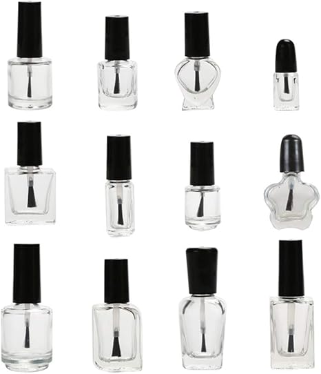 Amazon Co Jp ネイルアートツール 12個の空のマニキュア液ボトルマニキュア液ボトルミニガラス空の容器 ネイルジェルアート容器用ブラシ ビューティー