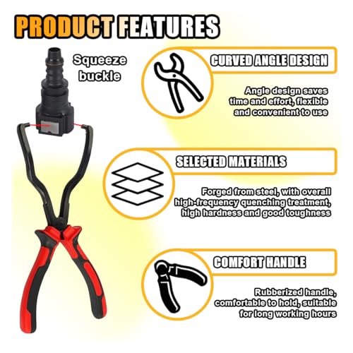 Smilfuy SMILFUY-SMFY-86 Fuel Line Plier, Quick Disconnect Release Removal Tool, Petrol Hose Pipe Clamp Clip thumb #3