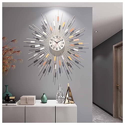 Horloge murale au design silencieux en métal moderne de grande taille