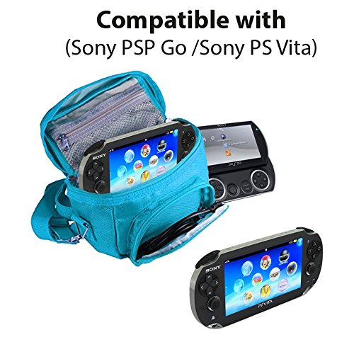 Orzly-Borsa-per-il-trasporto-di-Sony-PSP-1000-PSP-Slim-Lite-PSP-2000-PSP-Brite-PSP-3000-PSP-go-PSP-N1000-PSP-Street-PSP-E1000-con-speciali-compartimenti-per-Giochi-e-Accessori-AZZURRA