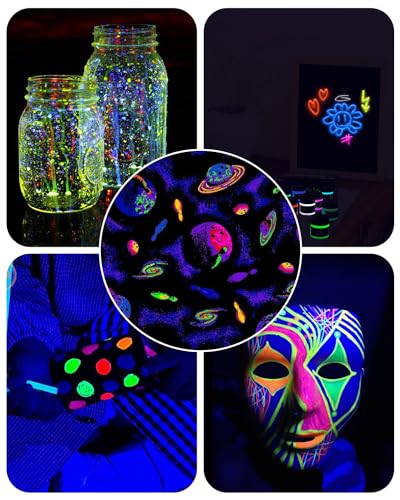 Roizefar RDP10 Glow In The Dark Paint, 10 Colors Acrylic Textile Fabric Paint (30 Ml/1 Oz), Neon Craft Painting Fabric Paint For Clothes thumb #5