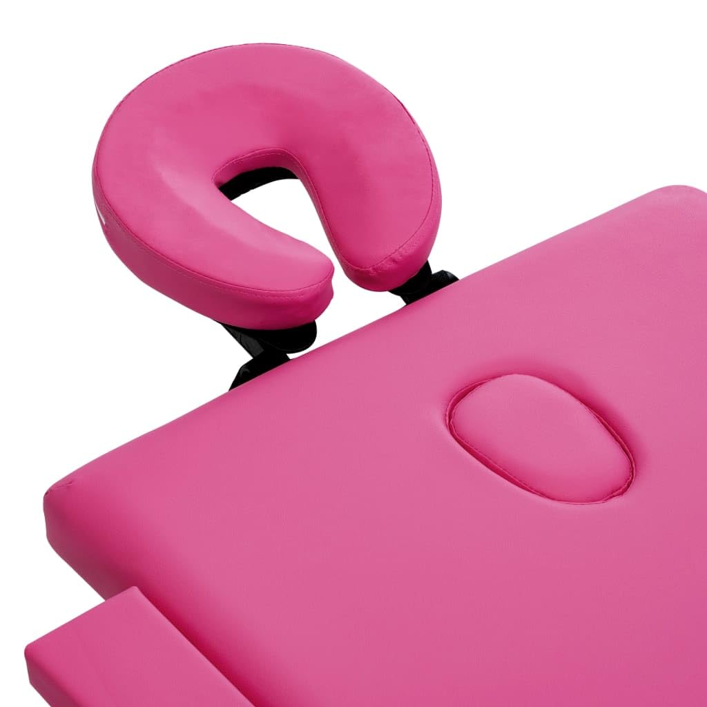 Massageliege Klappbar 4-Zonen mit Holzgestell Rosa,Gesundheit & Schönheit,Körperpflege,Massage & Entspannung,Massagetische,Rosa,24.8 kg-110191