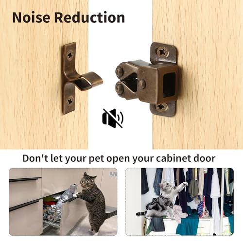 Möbelschnäpper 10 Stück Doppel-Rollenschnäpper Schranktür Tür Latch Fang stark Schnäpper Schranktür Schrankverschlüsse für Küche Schranktüren Schränke