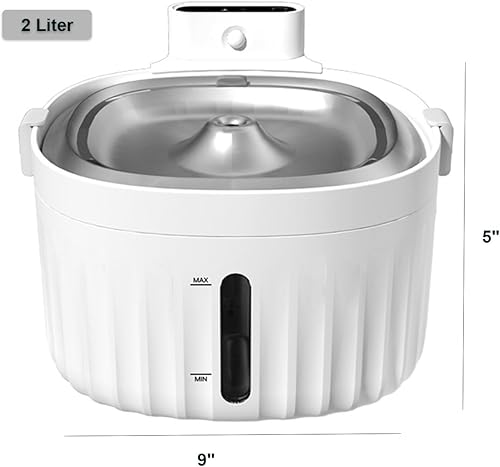 Miniatura 3 de HANAMYA Fuente de agua automática para mascotas con sistema de detección inteligente, capacidad de 2L