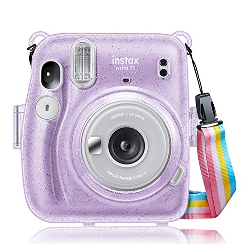 FINTIE Funda Compatible con Fujifilm Instax Mini 11 - Estuche de Material Sintético de Primera Calidad con Correa Ajustable/Desmontable, (Z-púrpura Brillante)