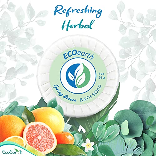 Ecoearth EE-RNDSOAP-1.0-100 Hotel Soap Bars (Spring Breeze, 1 Oz, 100 Pack), Travel Size Luxury Bulk Amenities Bar Soap, Small Individually Wrapped Round Soap, Mini Toiletries For Airbnb, Motel, Guest Bath thumb #3