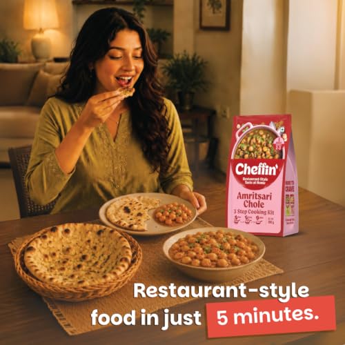 Image of Cheffin' Amritsari Chole, 300g | Chef Curated Gourmet Cooking Kit | Ready in 5 Min | 100% Natural, No Preservatives | Serves 2-3 (Pack of 2)
