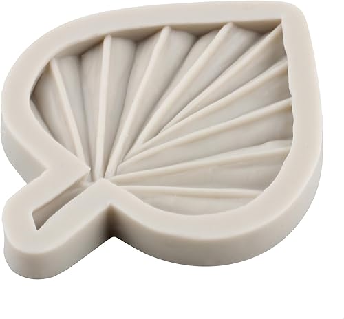 Miniatura 6 de Sijiangmold Molde de silicona de hojas de abanico 3D, molde de fondant de perlas 3D, abanico de flores, palma, hojas bohemias, moldes de chocolate,