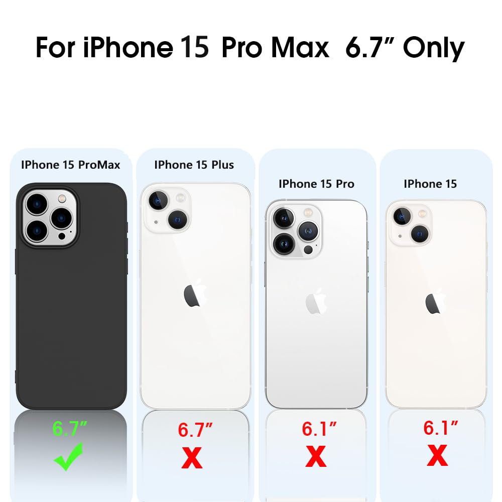MobNano Cover Compatibile con iPhone 15 Pro Max, Sottile Antiurto AntiGraffio, Protettiva Custodia Compatibile con iPhone 15 Pro Max-6.7 Pollici - Blu/Nero