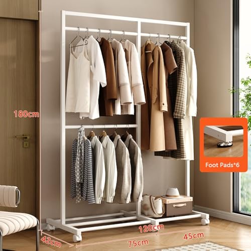 Porte-manteau cintre sur pied double couche pour vêtements