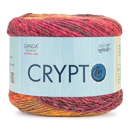 Image of Ganga Acrowools Crypto Acrylic Hand Knitting Fancy Yarn, A Pack of 2 Balls- 100G Each Shade No- FXT6851 Turbo