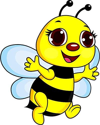 Smylie Bee - Calcomanía de dibujos animados para parachoques de automóvil, para ventana, camión, 4 x 5 pulgadas