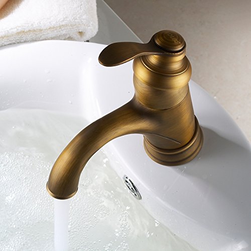 Robinet antique en cuivre mitigeur idéal pour vasque rétro chic - 4