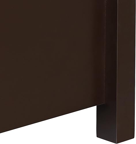 Miniatura 9 de Mesa auxiliar con 2 cajones y estante de almacenamiento abierto, mesa estrecha para oficina, dormitorio, sala de estar, color espresso