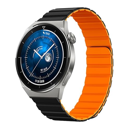 FKMBD 22mm �r���v�o���h �r���v�x���g Watch 4Pro GT3/GT4�p ���C�V���R�� ���j�o�[�T���X�g���b�v�p (�u���b�N�I�����W)