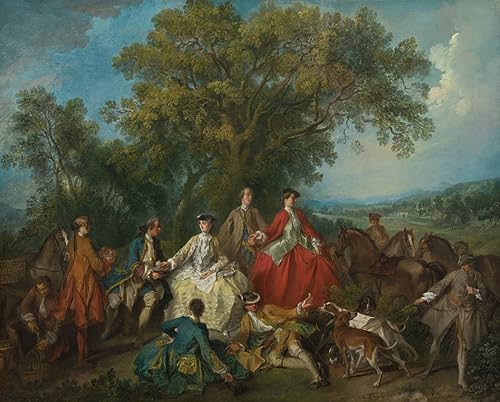Tableau Pique-nique après la chasse Nicolas Lancret 60x90cm