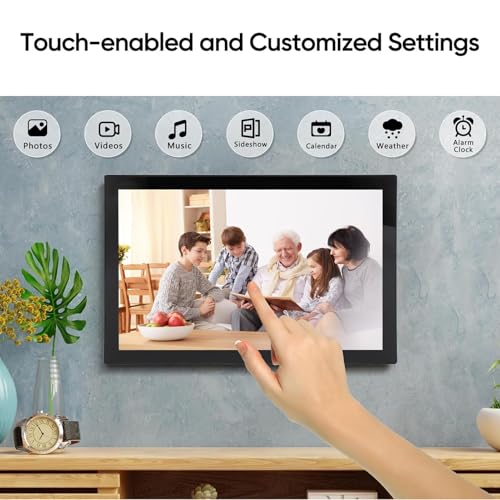 21.5" Large Digital Photo Frame WiFi, 32GB 1920x1080 IPS FHD 1080P, Auto Rotate, Share Photo Video via App Email, Free Cloud Storage, Wall Mounted, Gift for Grandparents Father Mother - Image 3