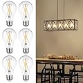 TORCHSTAR A19 LED Filament Light Bulbs Dimmable, 7W 800LM, 60W Equivalent, LED Vintage Light Bulbs, 2700K, E26 Base, UL & ES, Classic Clear Glass, LED Edison Light Bulb for Home, Pack of 6