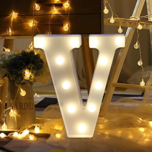 Led Marquee Letter Lights Sign V 26 Alphabet Light Up Marquee Letters Sign For Perfect For Events Or Home Décor Night Light Wedding Birthday Party Battery Powered Lamp Bar Decoration (V) #TOP1