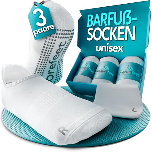 RestoreFeet Barfußsocken Unisex – Stoppersocken Herren Damen – Rutschfeste...