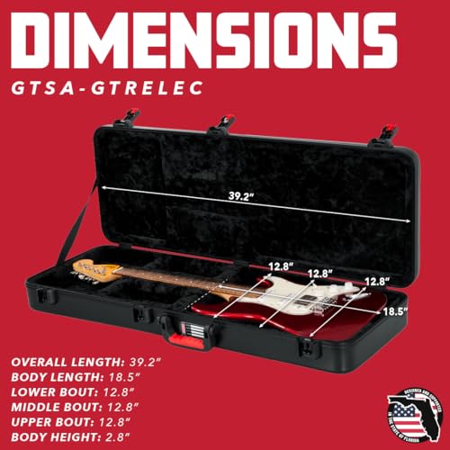 Image of Gator Cases Molded Flight Case for Strat /Tele Style Electric Guitars with TSA Approved Locking Latch, (GTSA-GTRELEC)