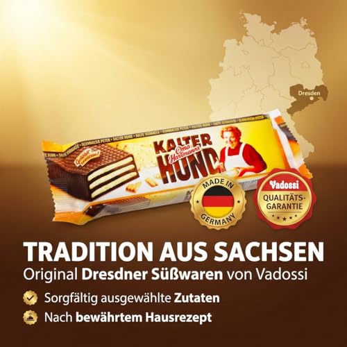 Vadossi Oma Hartmanns Kalter Hund – Klassiker aus Keks & feiner Schokolade 175 g – traditionelles Dessert & süße Nostalgie – perfekt zum Kaffee, als Geschenk oder für Kinder