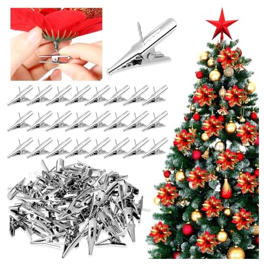 25+ Gorgeous Pink Christmas Wreaths to Adorn Your Home 4 100 Pcs Christmas Tree Ornament Clips Ball Flower Decoration Clip Iron Metal Alligator Spring Clamps Test Line Crocodile Craft Baubles Hooks Hanger for Xmas Decorations 1.18 Inch