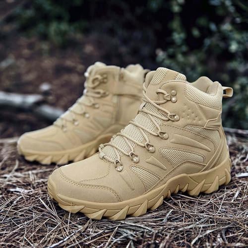 Men’s Tactical Boots Military Work Combat Boots 6 Inches Side Zip Hiking Desert Motorcycle Boot2