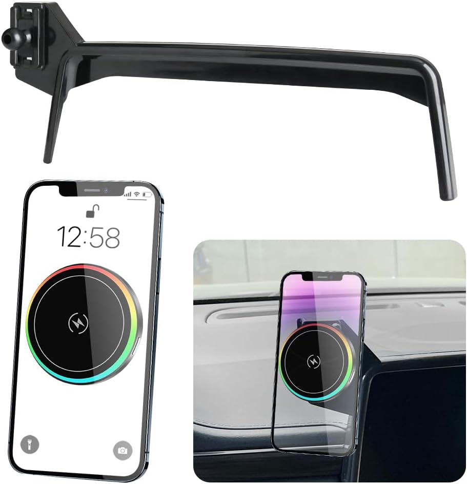 Car Magnetic Phone Mount for Chevrolet Suburban 2021 2022 2023 2024 and Chevy Tahoe 2021-2024 Auto Interior Accessories Best Cell Phones Holder Fast 15W Wireless Charger Charging Stand