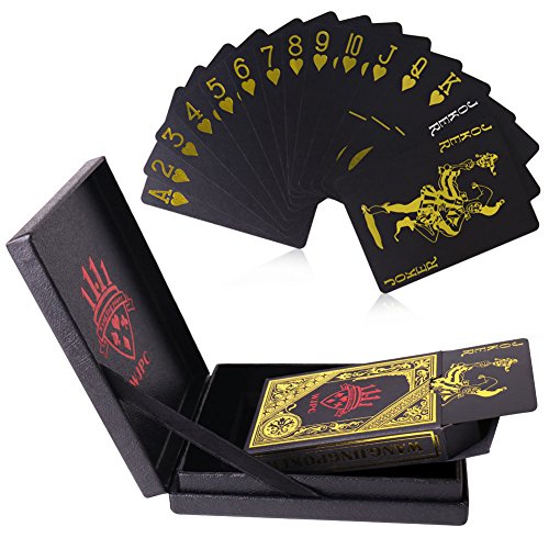 Preisvergleich Produktbild Spielkarten, 54Pcs Luxus wasserdichter Plastik PVC Poker Skatkarten mit exquisit Geschenkbox, Kartenspiele Party