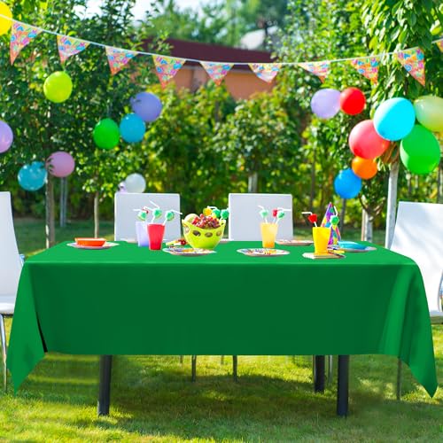 Image of 4 PCS Plastic Tablecloths for Rectangle Tables, 54 x 108 Inches Baptism Decorations, Waterproof and Leakproof Picnic Table Cover for Bachelorette Party, Colorful Tablecloth Adaptable to Every Table