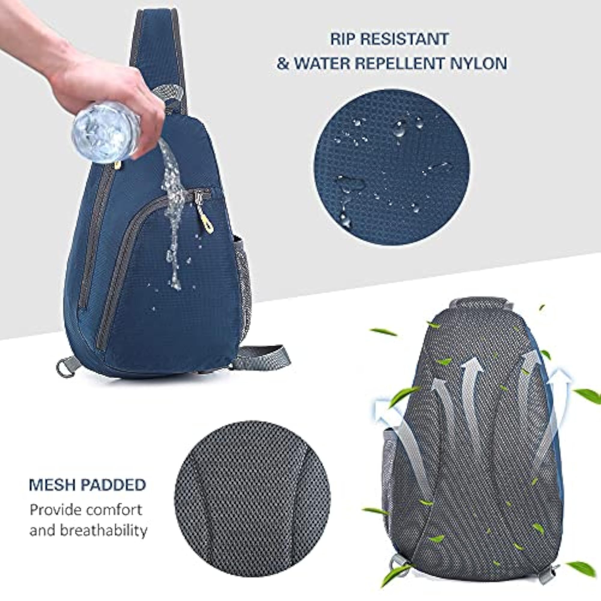 10L Water Repellent Sling Bag for Men and Women
