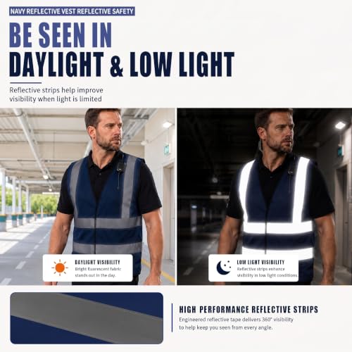 Image of AYKRM 12 colour High visibility viz vest hi vis viz reflective work construction safety vest (XS-8XL)