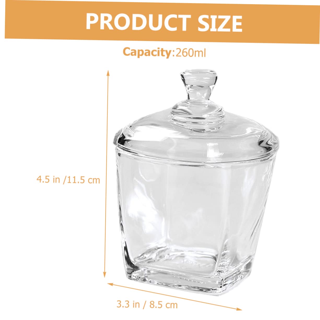 MAGICLULU Bonbongläser Befüllende Deckel 2 aus 260ml mit Luftdichte Glas Stück zu Transparente Aufbewahrung Aufbewahrungsbox Einfach Snack Süßigkeiten für Haushalt und Servieren