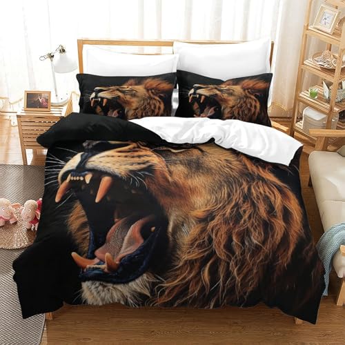 Parure de couette Lion imprimé 3D literie microfibre supérieure - 2