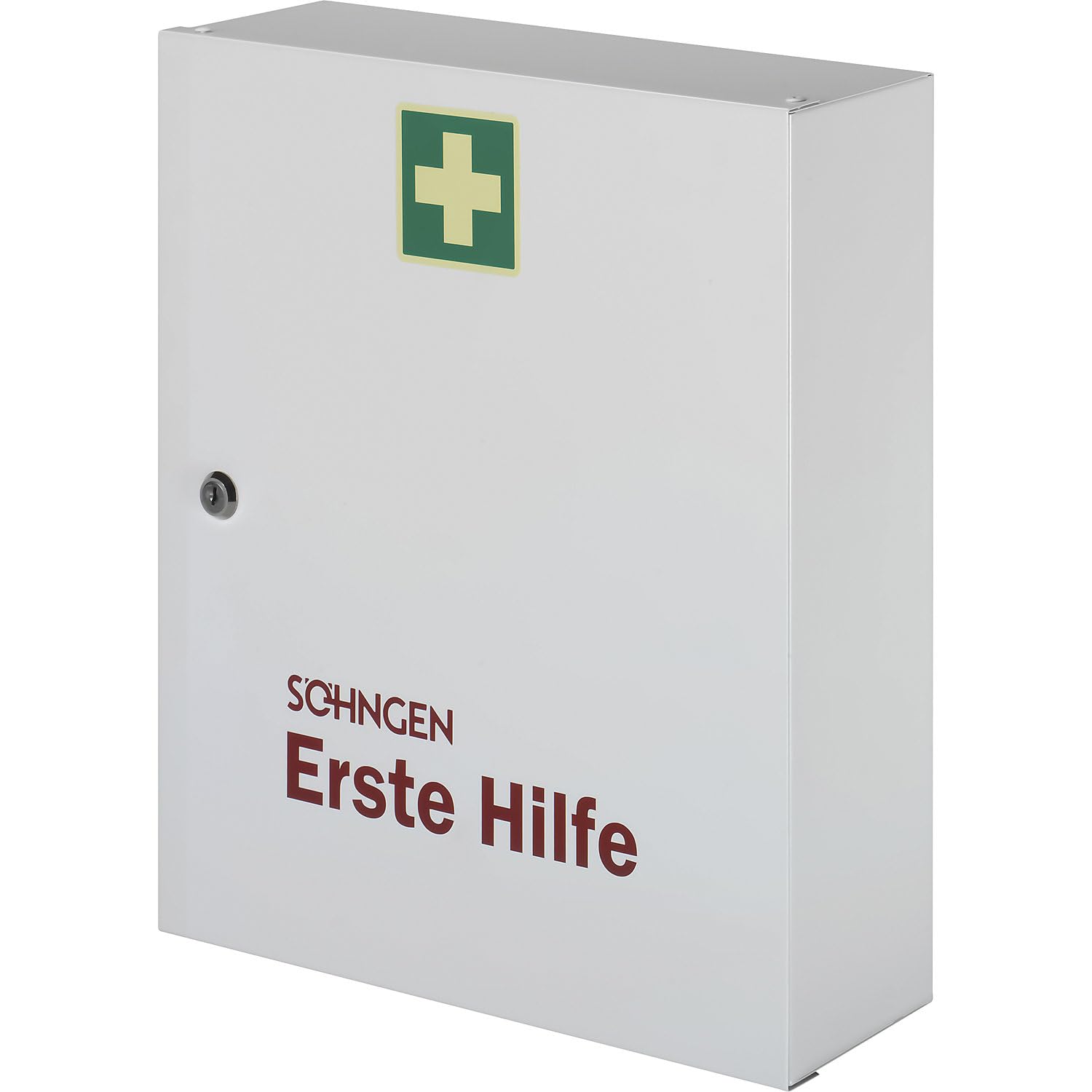Bonn Paris 0502006 - Botiquín de primeros auxilios (sin contenido, armario con cerradura de seguridad, 1 puerta, chapa de acero) | Sin contenido, blanco, profundidad 112 mm, H
